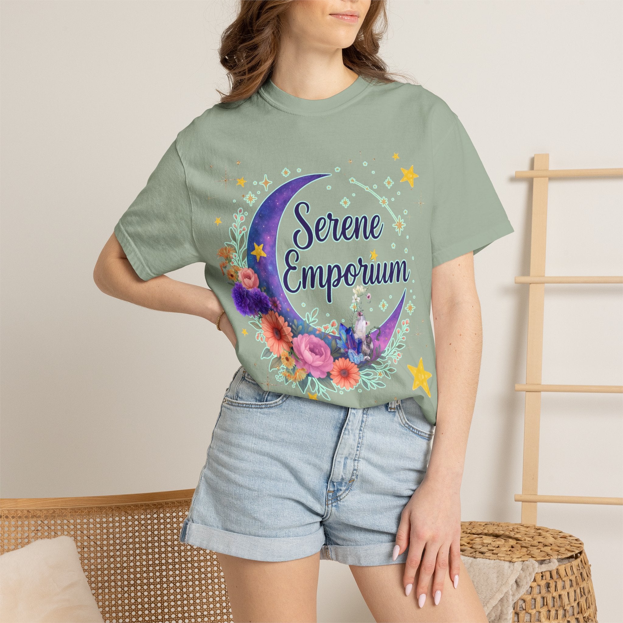 Serene Emporium Floral Moon T-Shirt