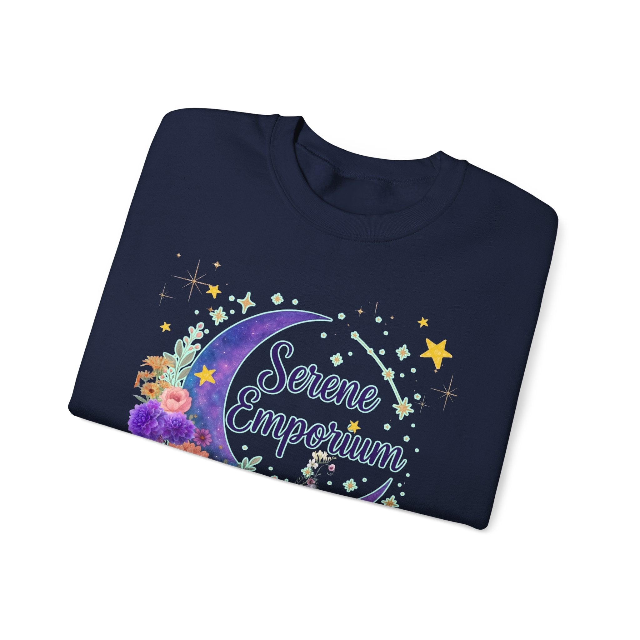 Serene Emporium Floral Moon Crewneck Sweatshirt