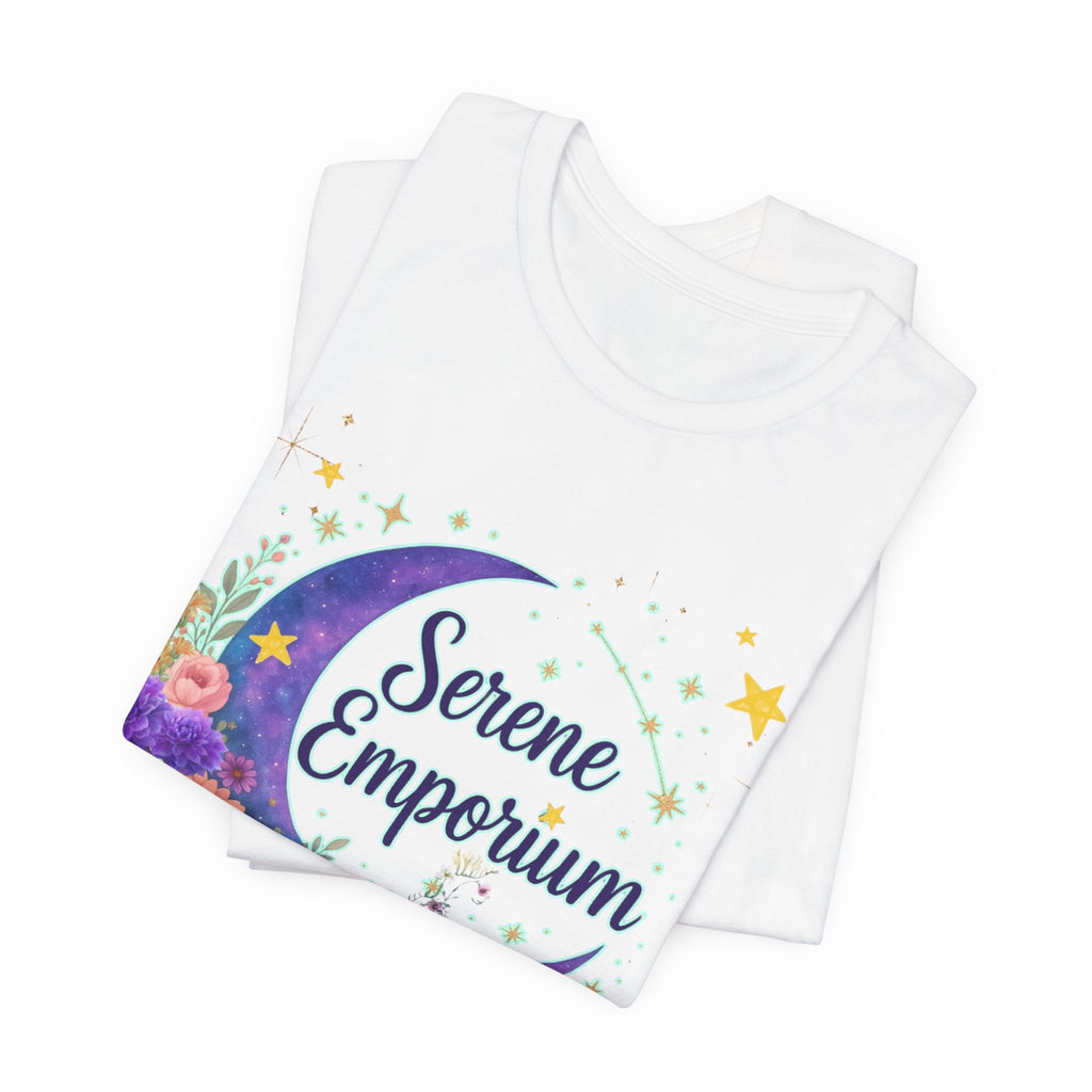 Moon & Floral Tee — "Serene Emporium" Graphic T-Shirt