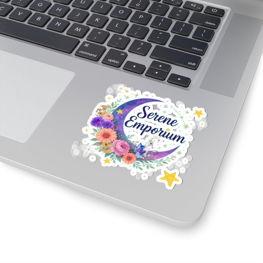 Serene Emporium Floral Moon Kiss-Cut Sticker