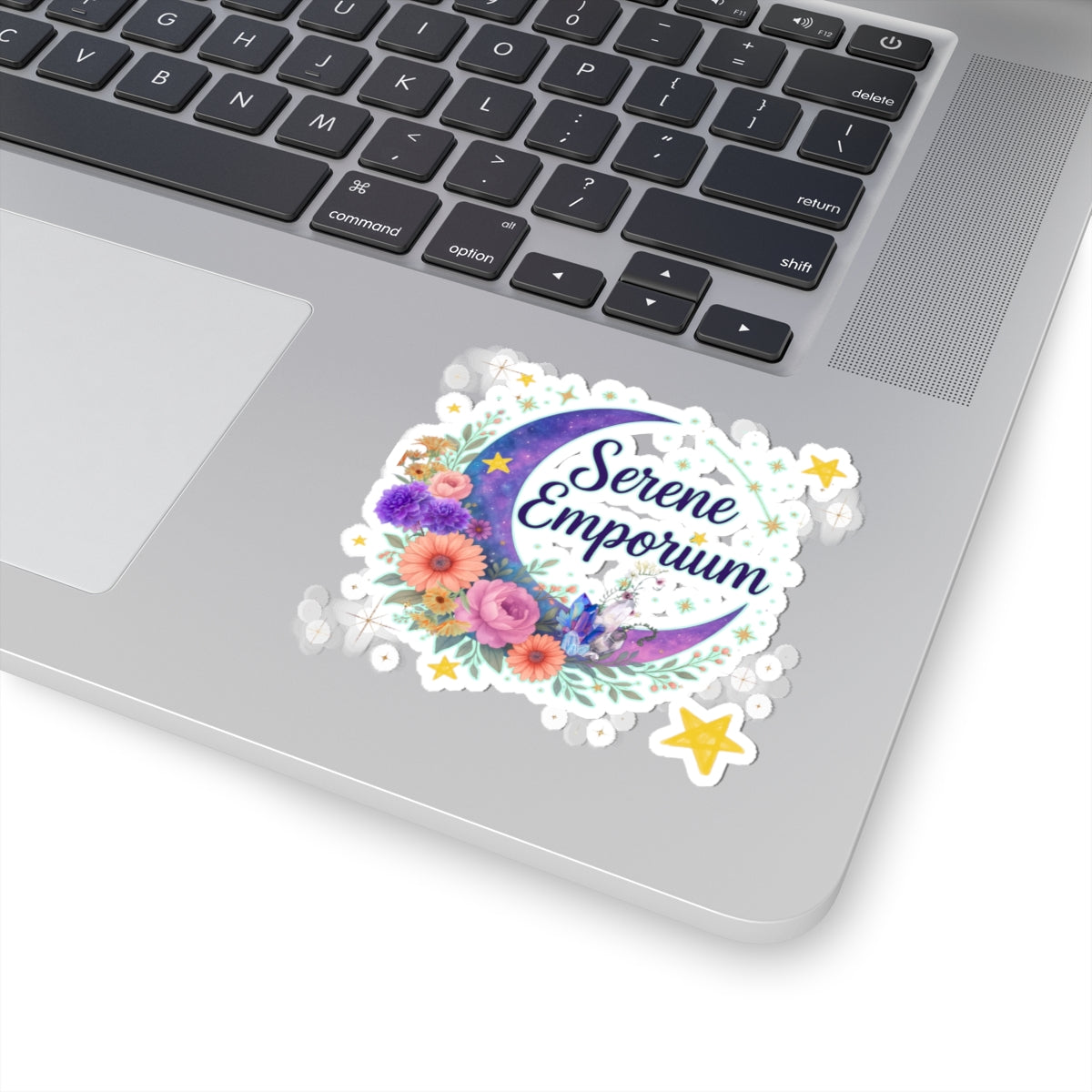 Serene Emporium Floral Moon Kiss-Cut Sticker