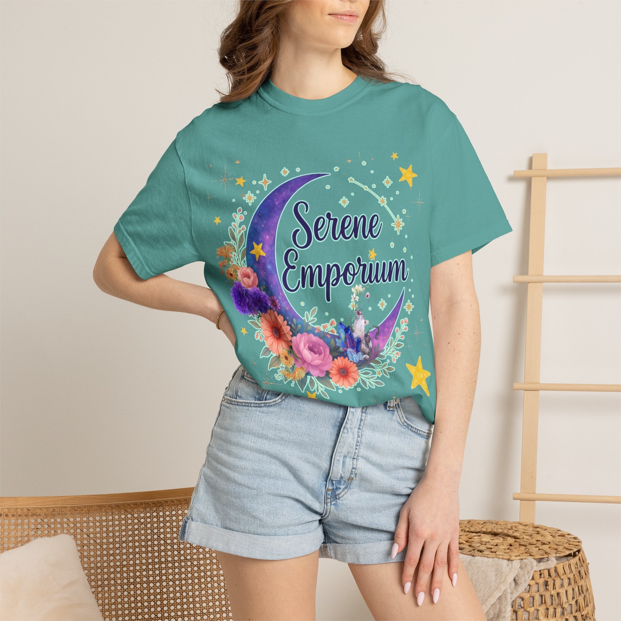 Serene Emporium Floral Moon T-Shirt