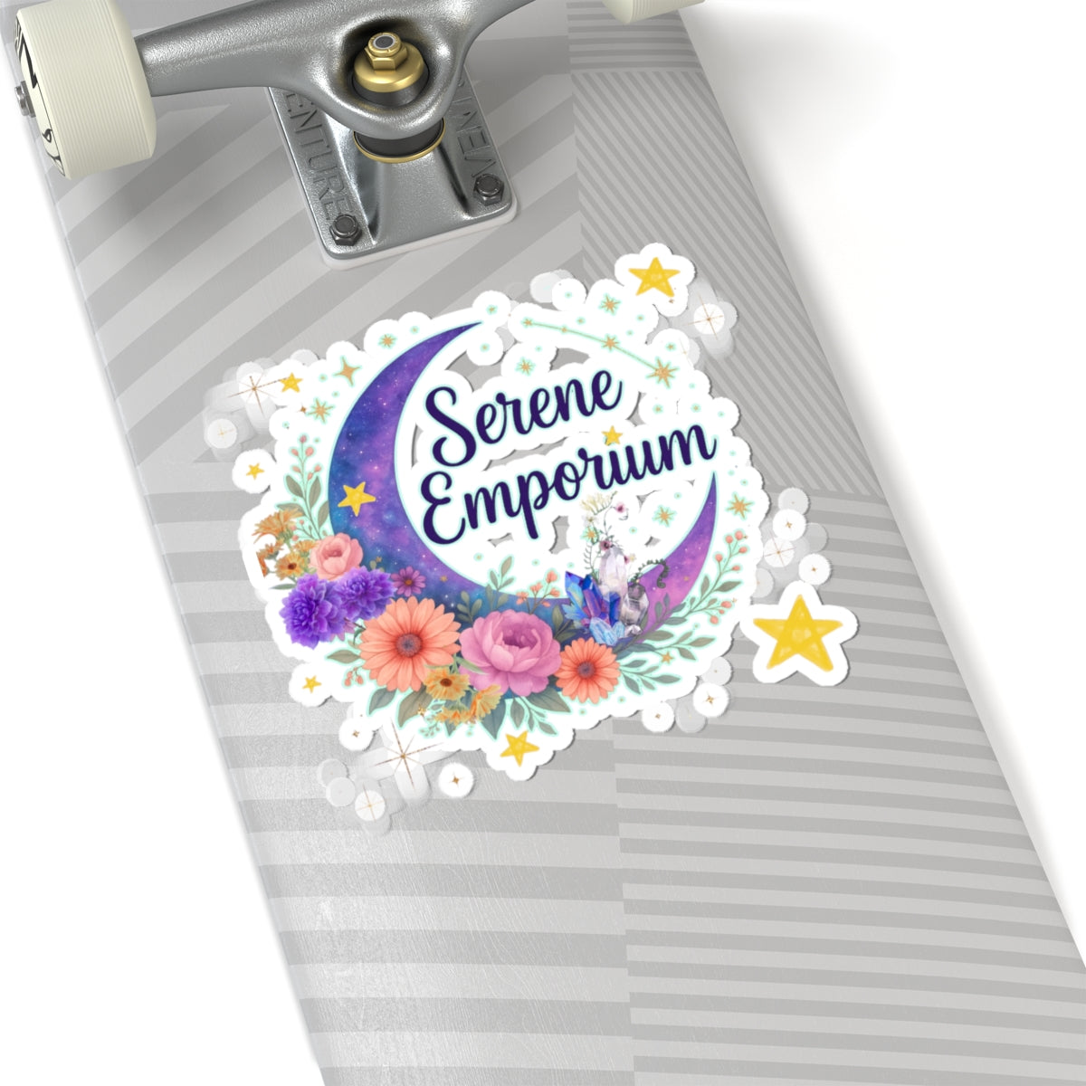Serene Emporium Floral Moon Kiss-Cut Sticker