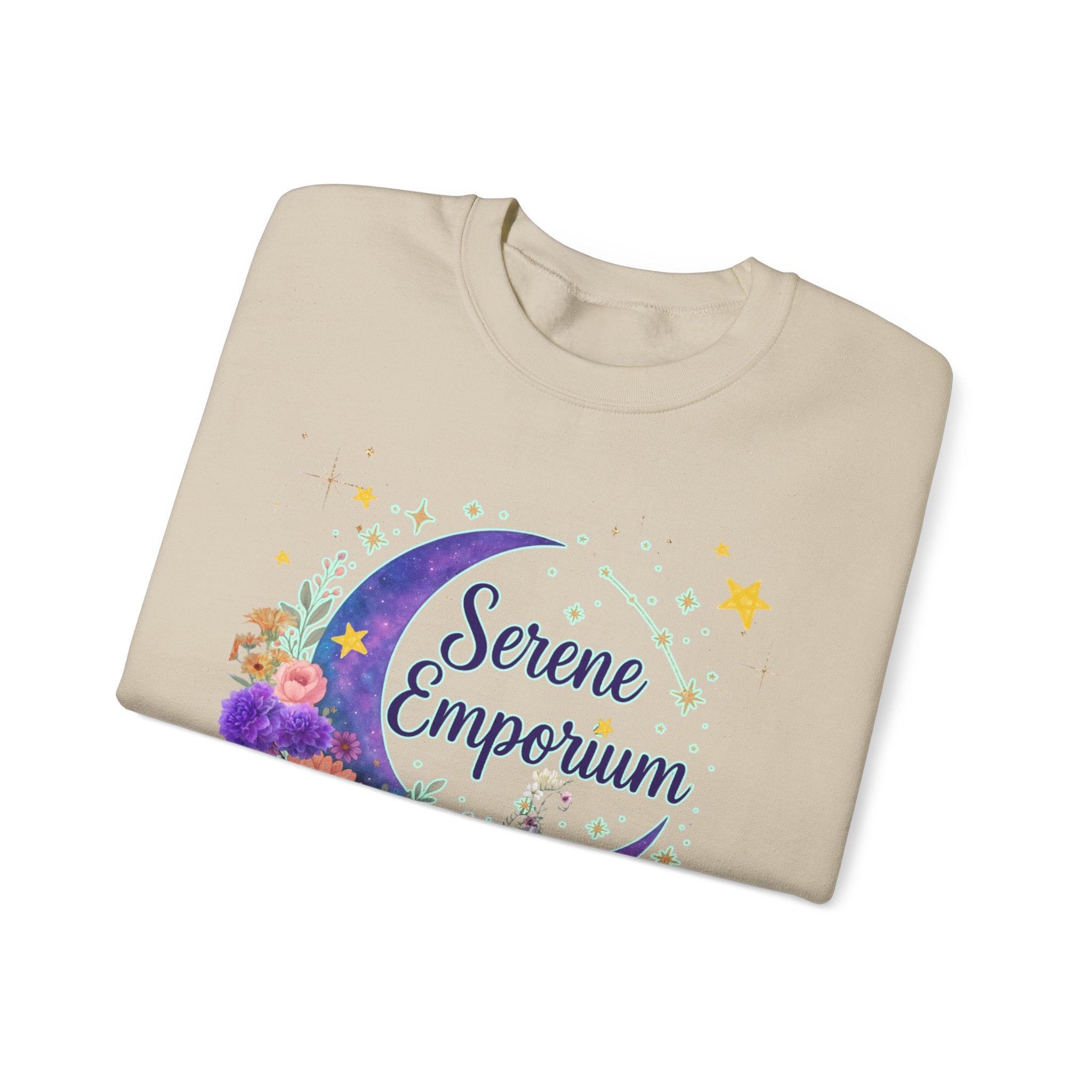 Serene Emporium Floral Moon Crewneck Sweatshirt