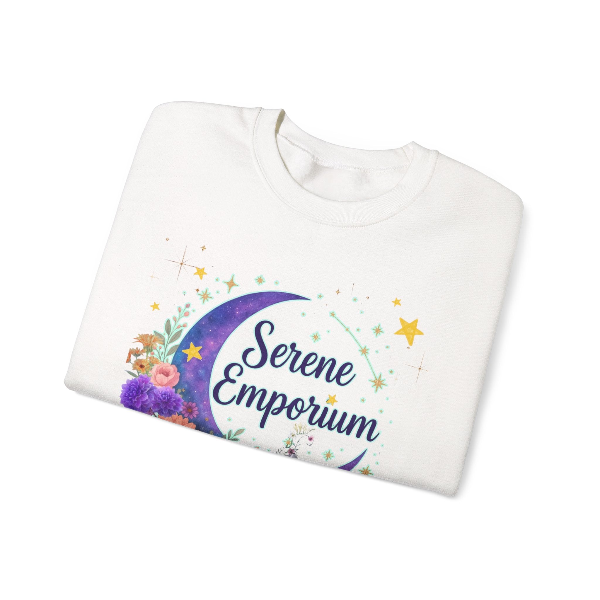 Serene Emporium Floral Moon Crewneck Sweatshirt