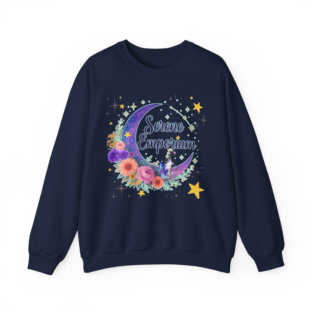 Serene Emporium Floral Moon Crewneck Sweatshirt