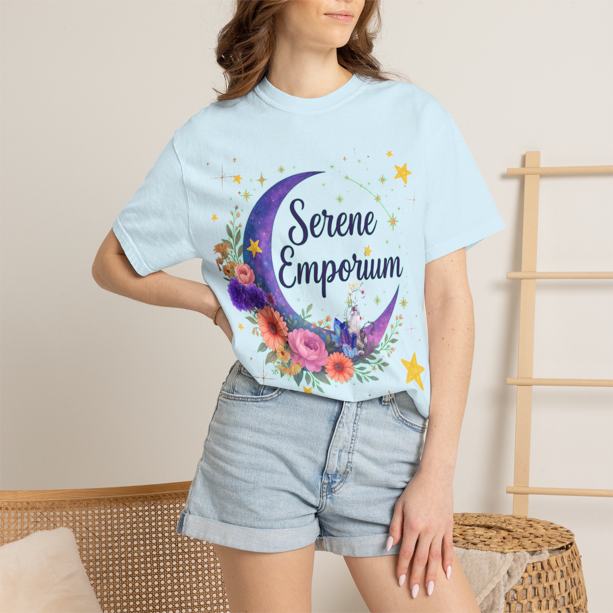 Serene Emporium Floral Moon T-Shirt