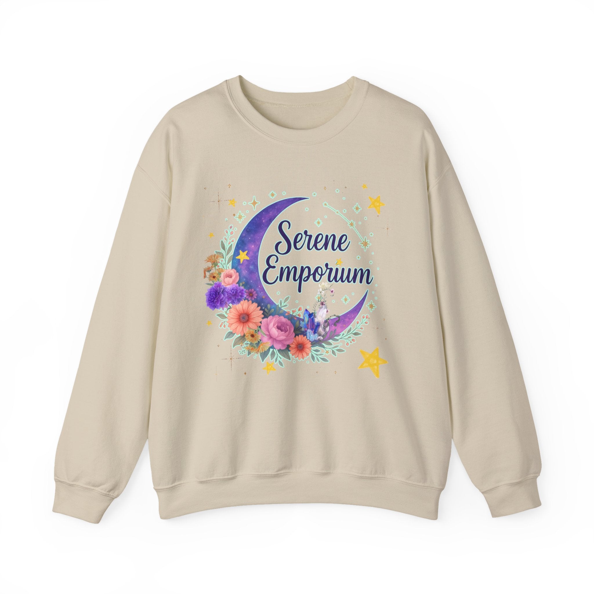 Serene Emporium Floral Moon Crewneck Sweatshirt