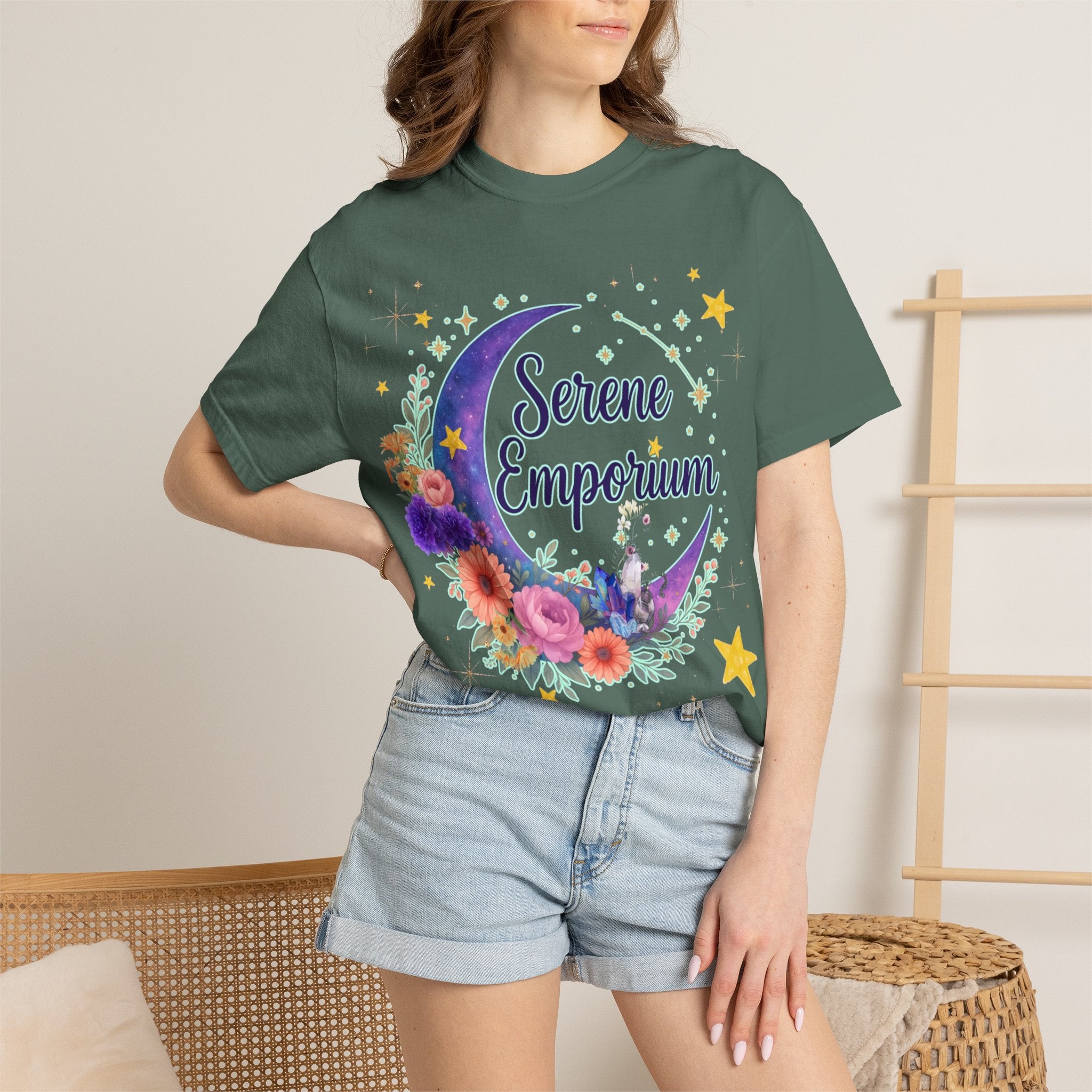 Serene Emporium Floral Moon T-Shirt
