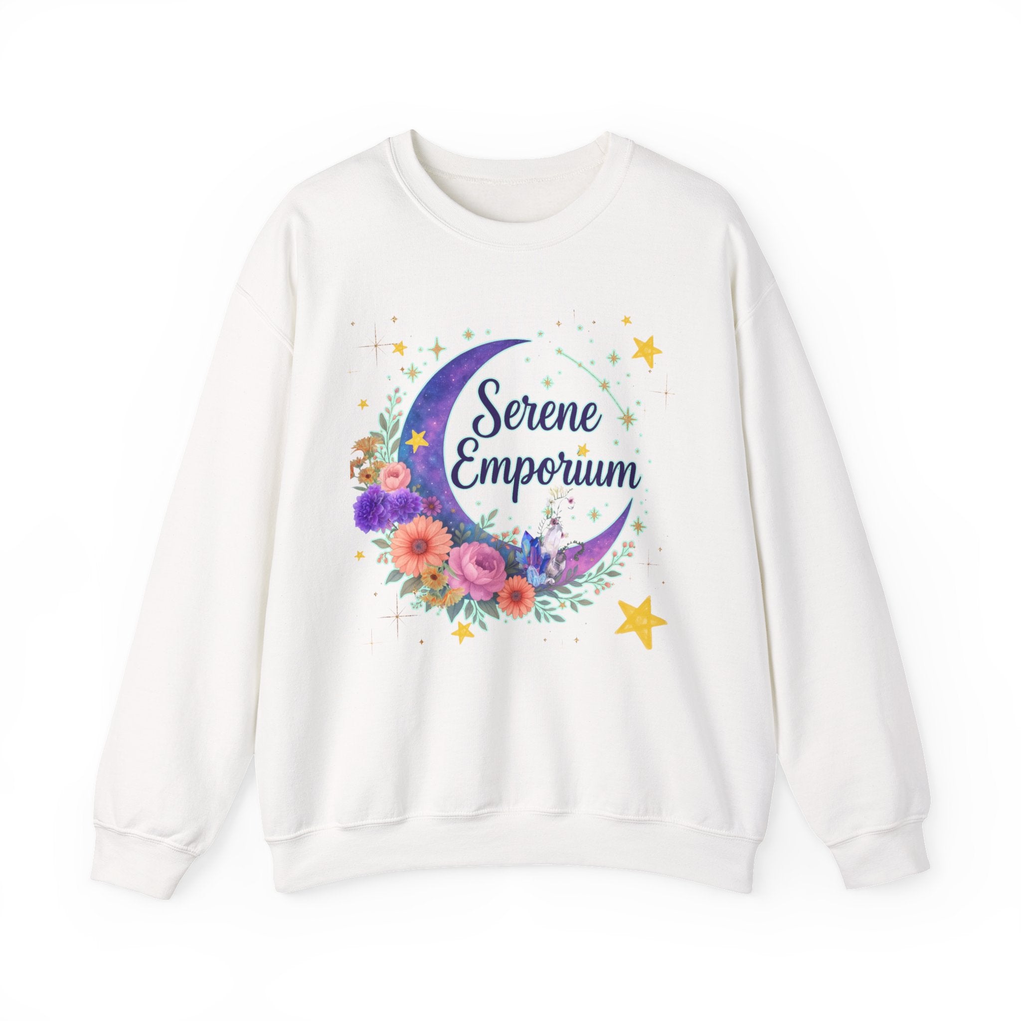 Serene Emporium Floral Moon Crewneck Sweatshirt