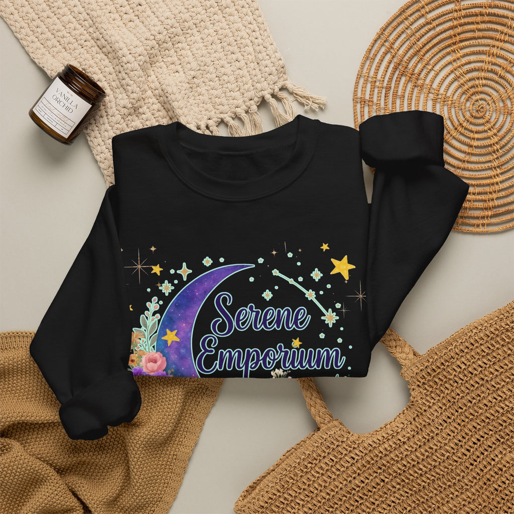 Serene Emporium Floral Moon Crewneck Sweatshirt