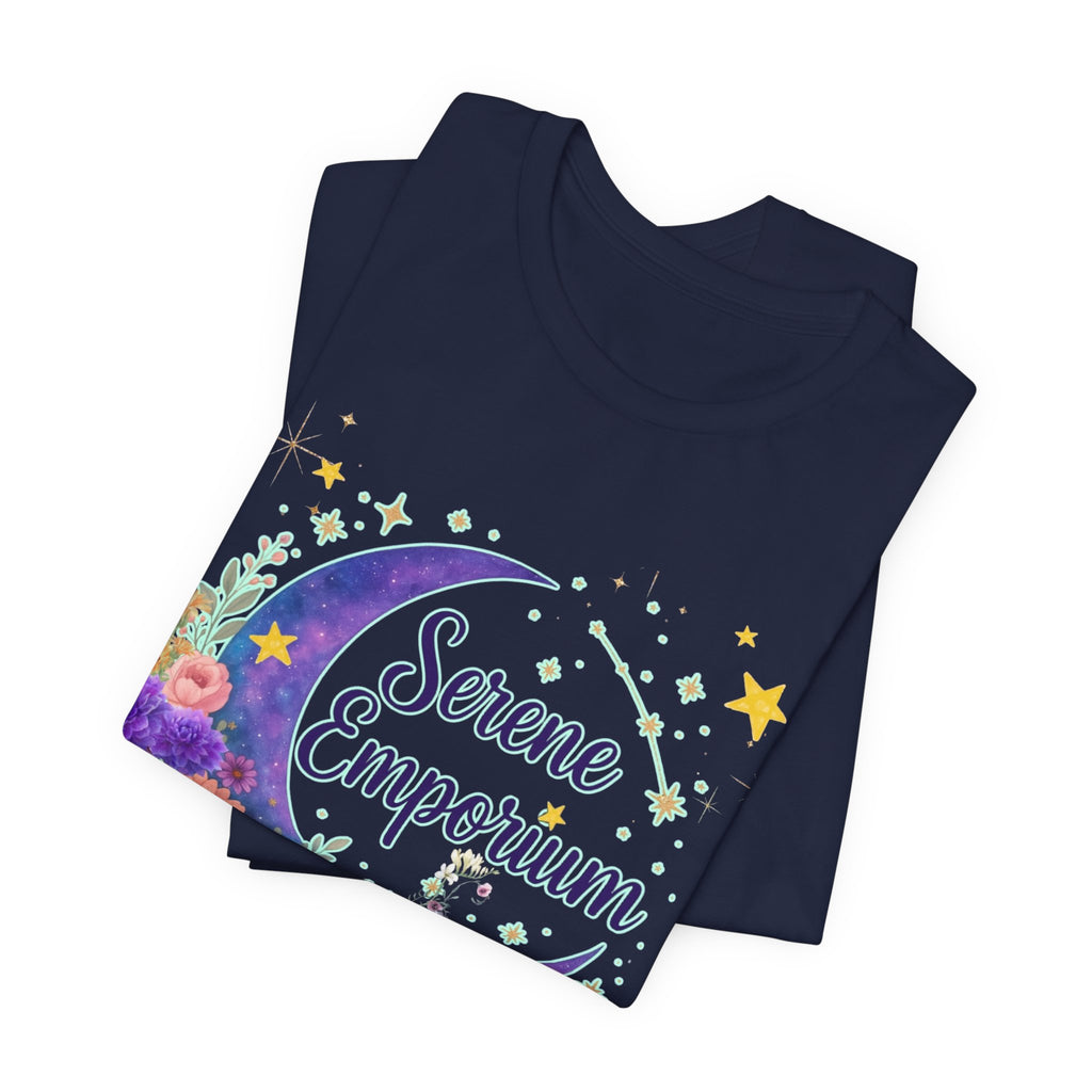 Moon & Floral Tee — "Serene Emporium" Graphic T-Shirt