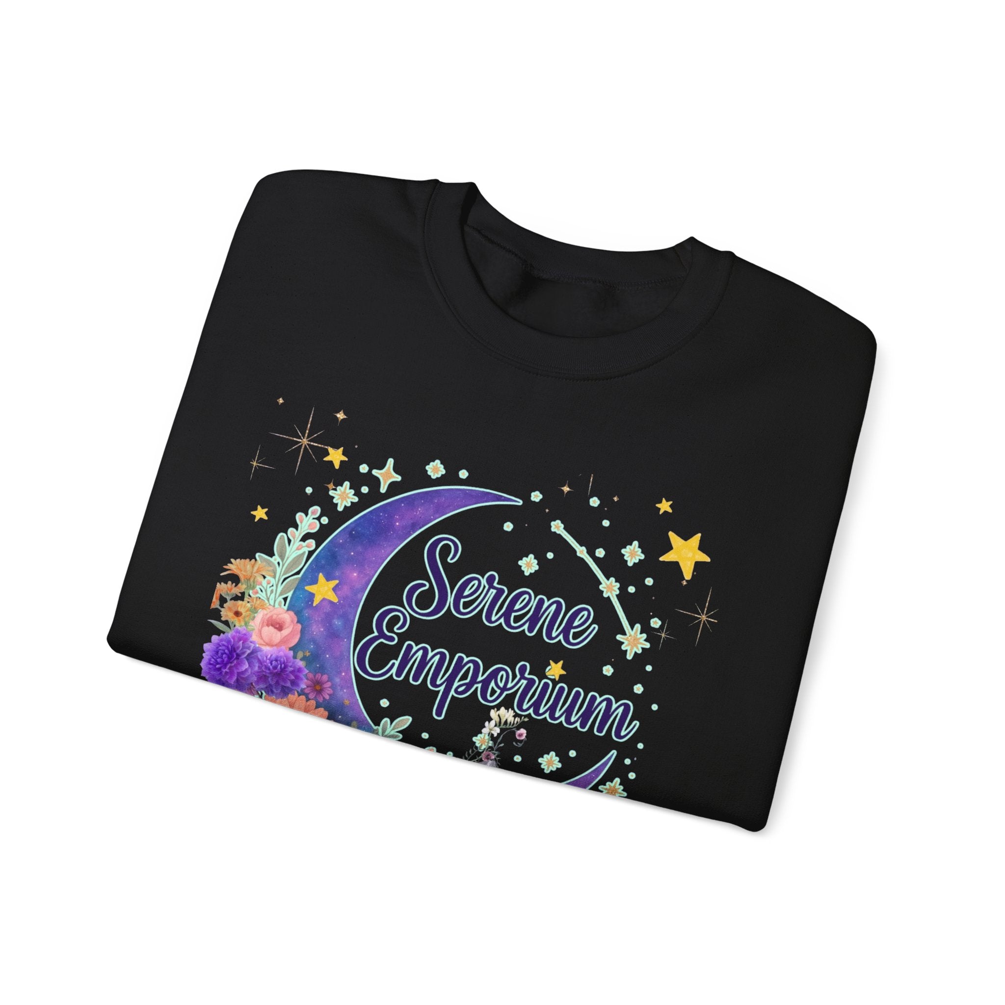 Serene Emporium Floral Moon Crewneck Sweatshirt