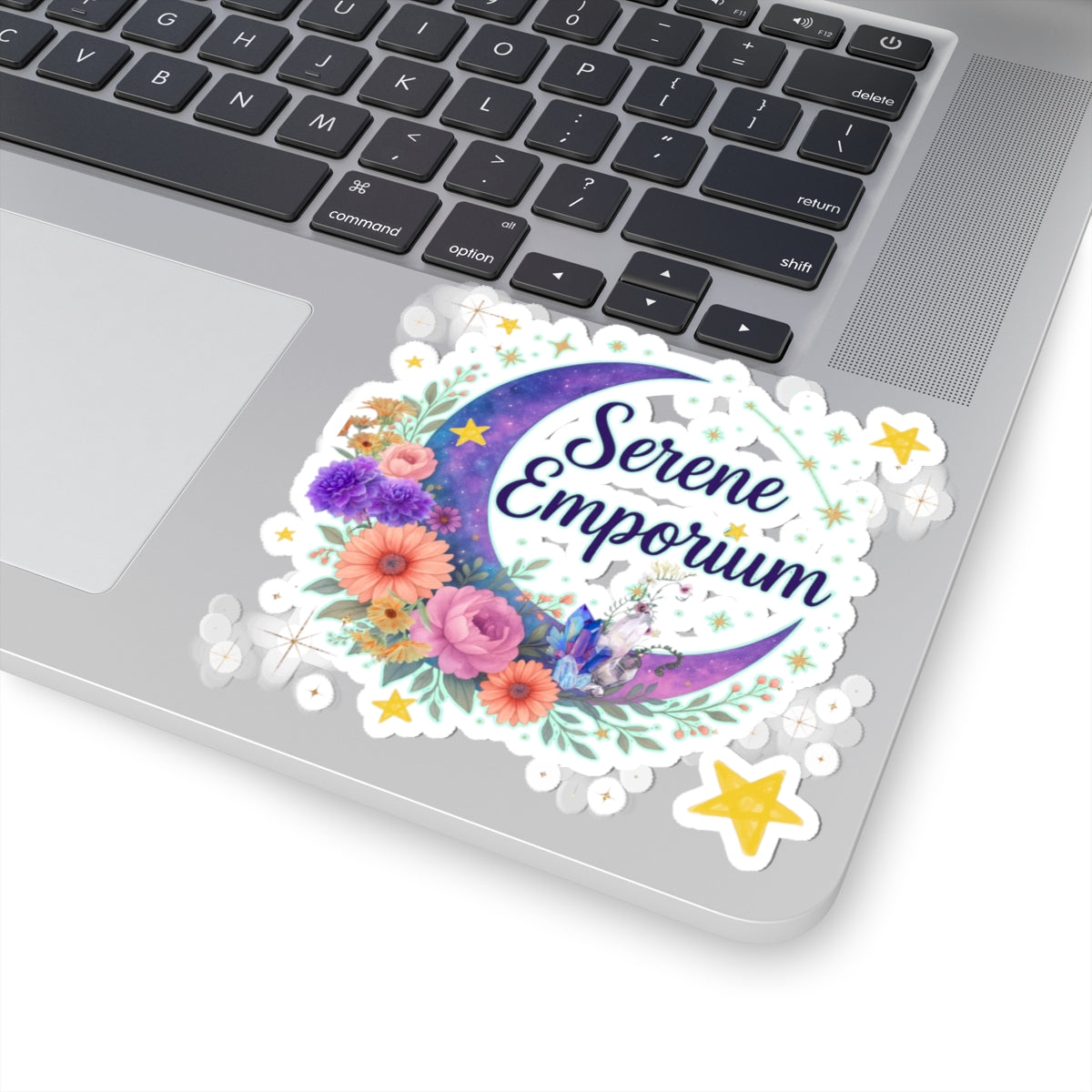 Serene Emporium Floral Moon Kiss-Cut Sticker