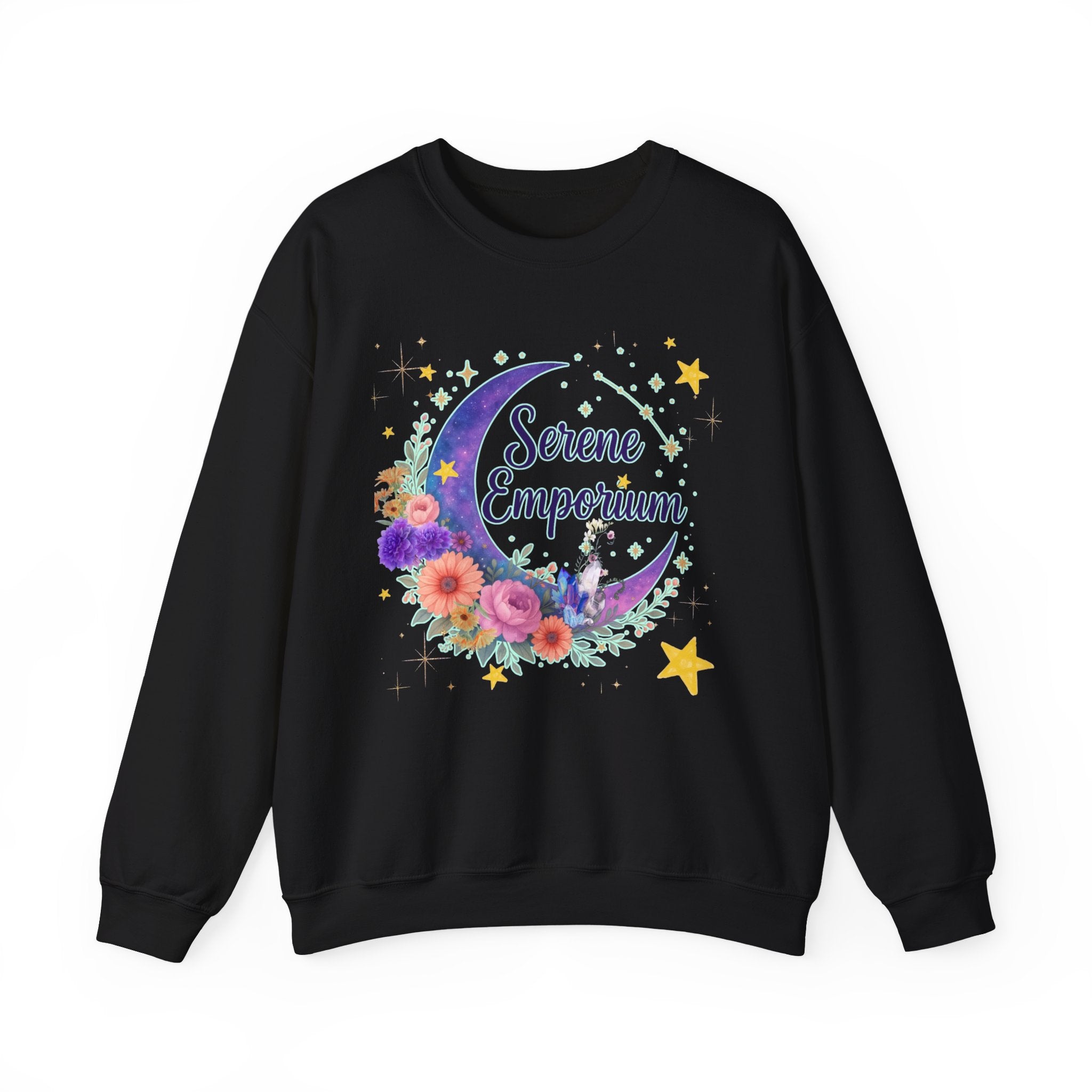 Serene Emporium Floral Moon Crewneck Sweatshirt