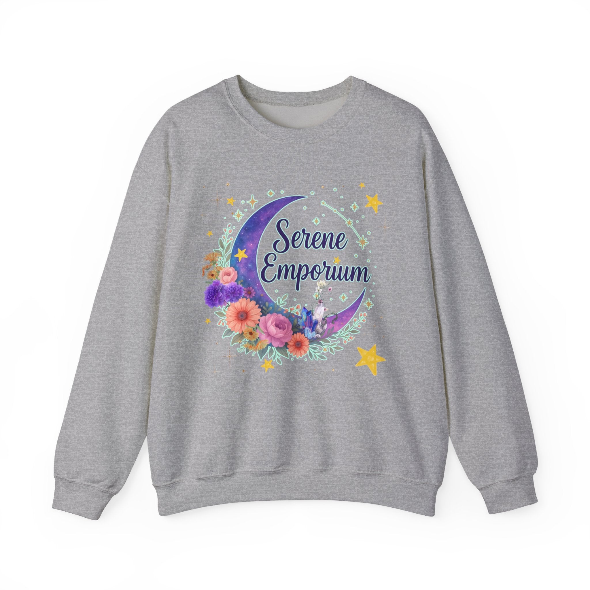 Serene Emporium Floral Moon Crewneck Sweatshirt
