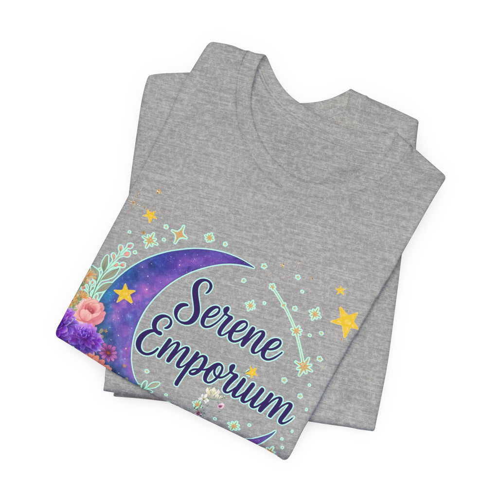 Moon & Floral Tee — "Serene Emporium" Graphic T-Shirt