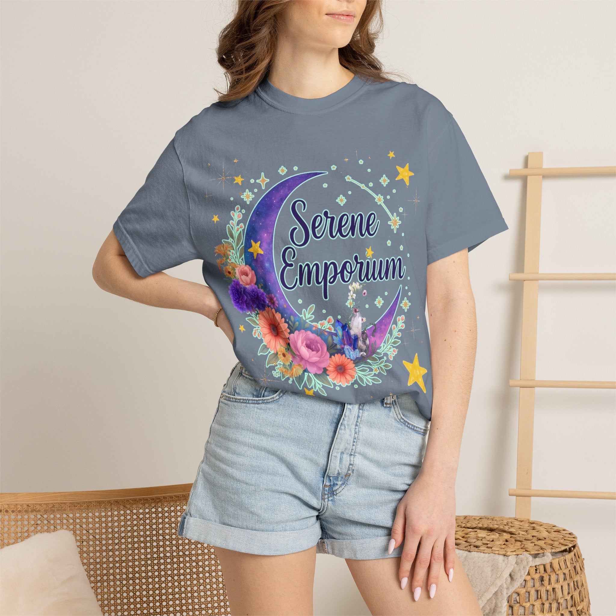 Serene Emporium Floral Moon T-Shirt